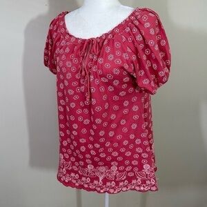 Susan Lawrence sz med top boho style in a Cotten blend. The color is a salmon